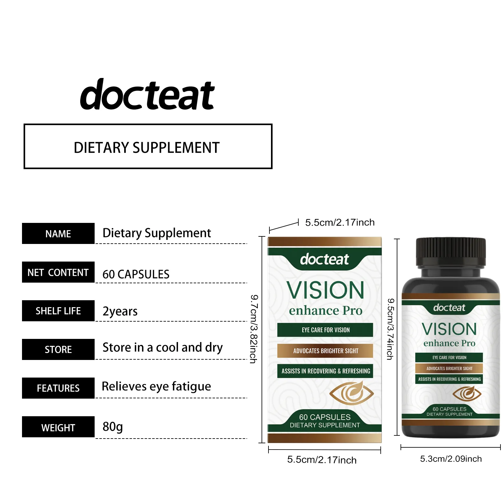 docteat eye care capsules lutein bilberry DE I02 0103 01 86